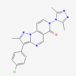 molecular formula C20H16ClN7O B4483170 3-(4-chlorophenyl)-7-(3,5-dimethyl-4H-1,2,4-triazol-4-yl)-2-methylpyrazolo[1,5-a]pyrido[3,4-e]pyrimidin-6(7H)-one 