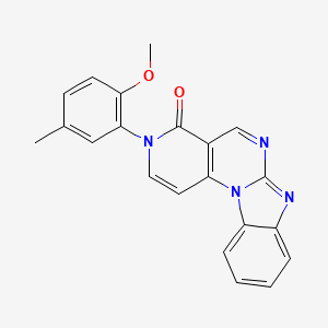 5-(2-Methoxy-5-methylphenyl)-1,5,9,11-tetrazatetracyclo[8.7.0.02,7.012,17]heptadeca-2(7),3,8,10,12,14,16-heptaen-6-one