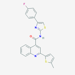 molecular formula C24H16FN3OS2 B448319 N-[4-(4-fluorophenyl)-1,3-thiazol-2-yl]-2-(5-methylthiophen-2-yl)quinoline-4-carboxamide 