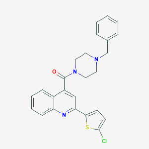 molecular formula C25H22ClN3OS B448324 4-(4-BENZYLPIPERAZINE-1-CARBONYL)-2-(5-CHLOROTHIOPHEN-2-YL)QUINOLINE 