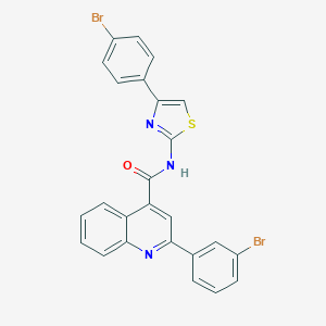 molecular formula C25H15Br2N3OS B448327 2-(3-bromophenyl)-N-[4-(4-bromophenyl)-1,3-thiazol-2-yl]quinoline-4-carboxamide 