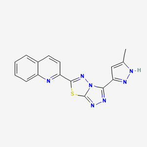 2-[3-(3-methyl-1H-pyrazol-5-yl)[1,2,4]triazolo[3,4-b][1,3,4]thiadiazol-6-yl]quinoline