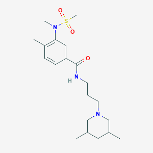 molecular formula C20H33N3O3S B4483295 N-[3-(3,5-dimethyl-1-piperidinyl)propyl]-4-methyl-3-[methyl(methylsulfonyl)amino]benzamide 