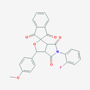 5-(2-fluorophenyl)-1-(4-methoxyphenyl)spiro[3a,6a-dihydro-1H-furo[3,4-c]pyrrole-3,2'-indene]-1',3',4,6-tetrone
