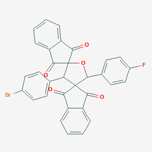molecular formula C32H18BrFO5 B448332 4'-(4-bromophenyl)-2'-(4-fluorophenyl)-dispiro[bis[1H-indene-1,3(2H)-dione]-2,3':2'',5'-tetrahydrofuran] 