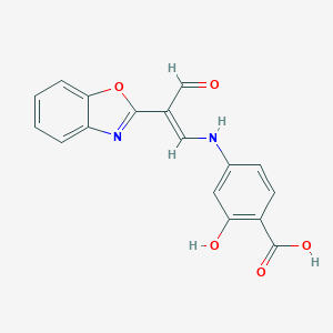 molecular formula C17H12N2O5 B448333 4-{[2-(1,3-Benzoxazol-2-yl)-3-oxo-1-propenyl]amino}-2-hydroxybenzoic acid 