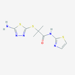 2-[(5-amino-1,3,4-thiadiazol-2-yl)thio]-2-methyl-N-1,3-thiazol-2-ylpropanamide