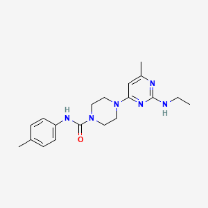 molecular formula C19H26N6O B4483349 4-[2-(ethylamino)-6-methyl-4-pyrimidinyl]-N-(4-methylphenyl)-1-piperazinecarboxamide 