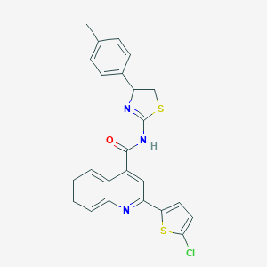 molecular formula C24H16ClN3OS2 B448337 2-(5-chlorothiophen-2-yl)-N-[4-(4-methylphenyl)-1,3-thiazol-2-yl]quinoline-4-carboxamide 