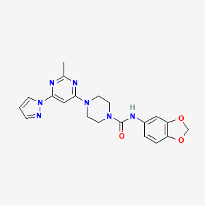 N-1,3-benzodioxol-5-yl-4-[2-methyl-6-(1H-pyrazol-1-yl)-4-pyrimidinyl]-1-piperazinecarboxamide