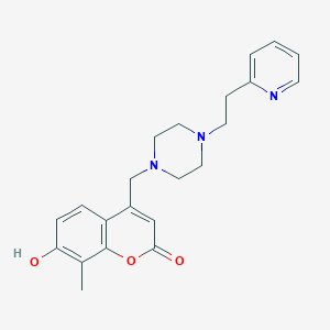 7-hydroxy-8-methyl-4-({4-[2-(pyridin-2-yl)ethyl]piperazin-1-yl}methyl)-2H-chromen-2-one