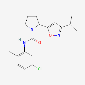 N-(5-Chloro-2-methylphenyl)-2-[3-(propan-2-YL)-1,2-oxazol-5-YL]pyrrolidine-1-carboxamide