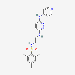 molecular formula C20H24N6O2S B4483402 2,4,6-trimethyl-N-(2-{[6-(4-pyridinylamino)-3-pyridazinyl]amino}ethyl)benzenesulfonamide 