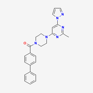 4-[4-(4-biphenylylcarbonyl)-1-piperazinyl]-2-methyl-6-(1H-pyrazol-1-yl)pyrimidine