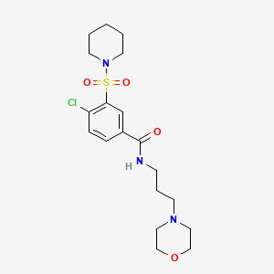 4-chloro-N-[3-(4-morpholinyl)propyl]-3-(1-piperidinylsulfonyl)benzamide