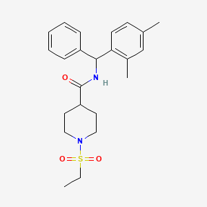 molecular formula C23H30N2O3S B4483501 N-[(2,4-DIMETHYLPHENYL)(PHENYL)METHYL]-1-(ETHANESULFONYL)PIPERIDINE-4-CARBOXAMIDE 