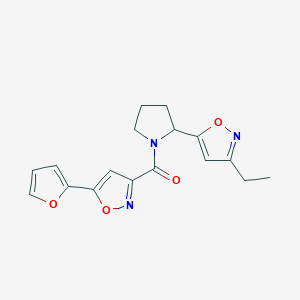 3-Ethyl-5-{1-[5-(furan-2-YL)-1,2-oxazole-3-carbonyl]pyrrolidin-2-YL}-1,2-oxazole