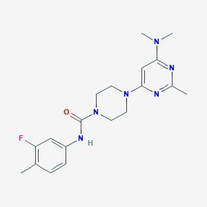 4-[6-(dimethylamino)-2-methylpyrimidin-4-yl]-N-(3-fluoro-4-methylphenyl)piperazine-1-carboxamide