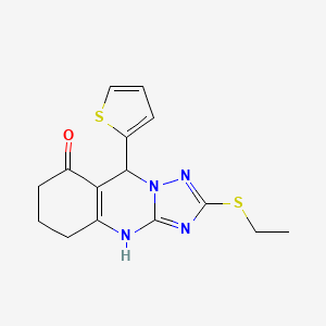 2-(Ethylsulfanyl)-9-(thiophen-2-yl)-5,6,7,9-tetrahydro[1,2,4]triazolo[5,1-b]quinazolin-8-ol