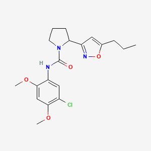 N-(5-chloro-2,4-dimethoxyphenyl)-2-(5-propyl-1,2-oxazol-3-yl)pyrrolidine-1-carboxamide