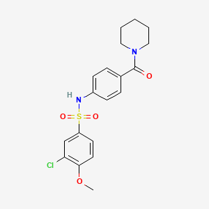 molecular formula C19H21ClN2O4S B4483604 3-CHLORO-4-METHOXY-N-[4-(PIPERIDINE-1-CARBONYL)PHENYL]BENZENE-1-SULFONAMIDE 