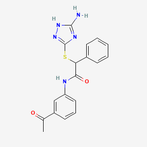 N-(3-acetylphenyl)-2-[(3-amino-1H-1,2,4-triazol-5-yl)thio]-2-phenylacetamide