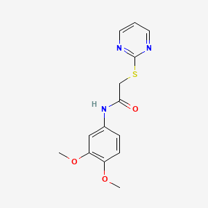 molecular formula C14H15N3O3S B4483618 N-(3,4-dimethoxyphenyl)-2-(2-pyrimidinylthio)acetamide 