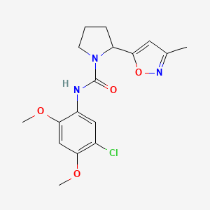 N-(5-chloro-2,4-dimethoxyphenyl)-2-(3-methyl-1,2-oxazol-5-yl)pyrrolidine-1-carboxamide