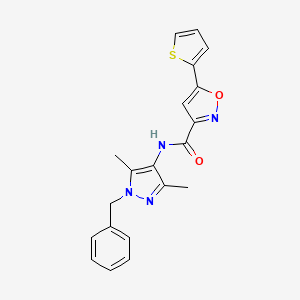 molecular formula C20H18N4O2S B4483674 N-(1-benzyl-3,5-dimethyl-1H-pyrazol-4-yl)-5-(2-thienyl)-3-isoxazolecarboxamide 