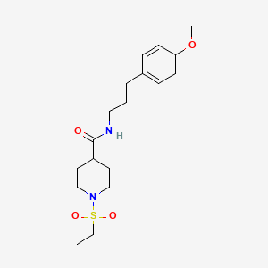 molecular formula C18H28N2O4S B4483693 1-(ETHANESULFONYL)-N-[3-(4-METHOXYPHENYL)PROPYL]PIPERIDINE-4-CARBOXAMIDE 