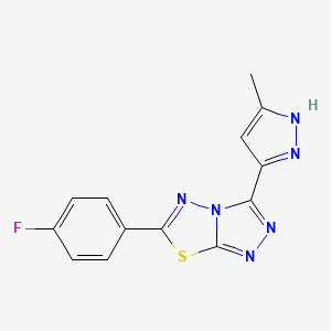 6-(4-fluorophenyl)-3-(3-methyl-1H-pyrazol-5-yl)[1,2,4]triazolo[3,4-b][1,3,4]thiadiazole