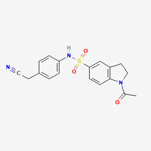 1-acetyl-N-[4-(cyanomethyl)phenyl]-2,3-dihydro-1H-indole-5-sulfonamide