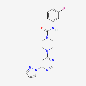 N-(3-fluorophenyl)-4-[6-(1H-pyrazol-1-yl)-4-pyrimidinyl]-1-piperazinecarboxamide