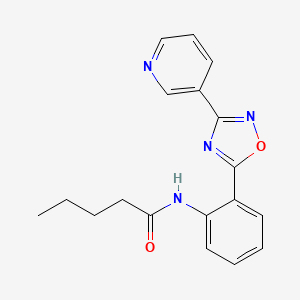 N-{2-[3-(3-pyridinyl)-1,2,4-oxadiazol-5-yl]phenyl}pentanamide