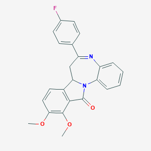 molecular formula C24H19FN2O3 B448381 6-(4-fluorophenyl)-10,11-dimethoxy-7,7a-dihydro-12H-isoindolo[2,1-a][1,5]benzodiazepin-12-one 