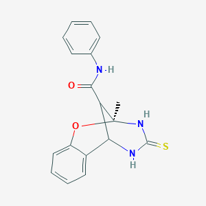 molecular formula C18H17N3O2S B448382 (2S)-2-methyl-N-phenyl-4-thioxo-3,4,5,6-tetrahydro-2H-2,6-methano-1,3,5-benzoxadiazocine-11-carboxamide 