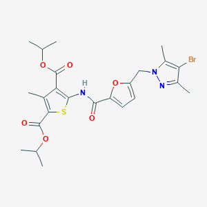 molecular formula C24H28BrN3O6S B448384 diisopropyl 5-({5-[(4-bromo-3,5-dimethyl-1H-pyrazol-1-yl)methyl]-2-furoyl}amino)-3-methyl-2,4-thiophenedicarboxylate 