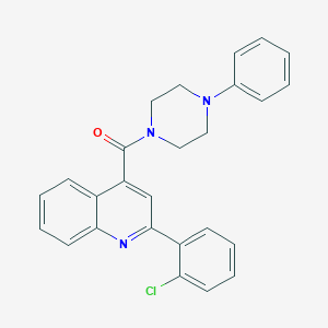 molecular formula C26H22ClN3O B448387 2-(2-Chlorophenyl)-4-[(4-phenyl-1-piperazinyl)carbonyl]quinoline 