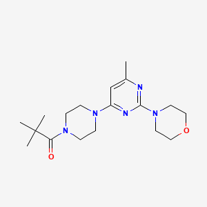 4-{4-[4-(2,2-dimethylpropanoyl)-1-piperazinyl]-6-methyl-2-pyrimidinyl}morpholine