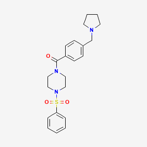 1-(BENZENESULFONYL)-4-{4-[(PYRROLIDIN-1-YL)METHYL]BENZOYL}PIPERAZINE