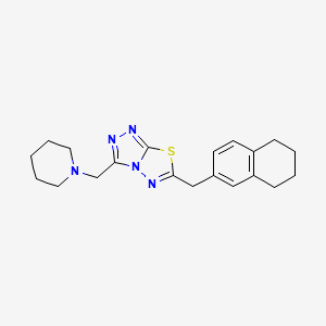 molecular formula C20H25N5S B4483900 3-(1-piperidinylmethyl)-6-(5,6,7,8-tetrahydro-2-naphthalenylmethyl)[1,2,4]triazolo[3,4-b][1,3,4]thiadiazole 