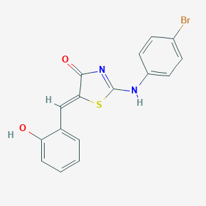 molecular formula C16H11BrN2O2S B448391 (5Z)-2-(4-bromoanilino)-5-[(2-hydroxyphenyl)methylidene]-1,3-thiazol-4-one 