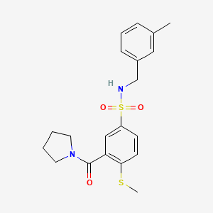 N-(3-methylbenzyl)-4-(methylthio)-3-(1-pyrrolidinylcarbonyl)benzenesulfonamide