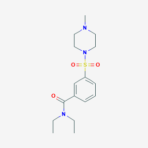 molecular formula C16H25N3O3S B4483919 N,N-diethyl-3-[(4-methylpiperazin-1-yl)sulfonyl]benzamide 