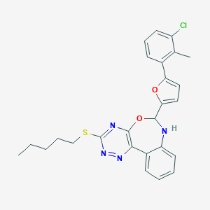 6-[5-(3-Chloro-2-methylphenyl)-2-furyl]-3-(pentylsulfanyl)-6,7-dihydro[1,2,4]triazino[5,6-d][3,1]benzoxazepine