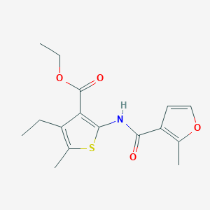 molecular formula C16H19NO4S B448402 Ethyl 4-ethyl-5-methyl-2-[(2-methyl-3-furoyl)amino]-3-thiophenecarboxylate 