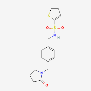 molecular formula C16H18N2O3S2 B4484022 N-({4-[(2-OXOPYRROLIDIN-1-YL)METHYL]PHENYL}METHYL)THIOPHENE-2-SULFONAMIDE 