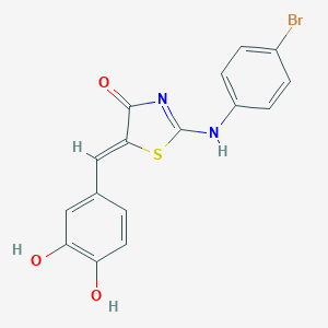 molecular formula C16H11BrN2O3S B448403 (5Z)-2-(4-bromoanilino)-5-[(3,4-dihydroxyphenyl)methylidene]-1,3-thiazol-4-one 