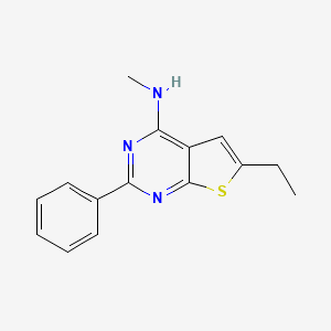 molecular formula C15H15N3S B4484038 6-ethyl-N-methyl-2-phenylthieno[2,3-d]pyrimidin-4-amine 