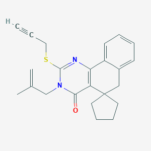 molecular formula C23H24N2OS B448406 3-(2-methylprop-2-enyl)-2-prop-2-ynylsulfanylspiro[6H-benzo[h]quinazoline-5,1'-cyclopentane]-4-one CAS No. 354546-93-3